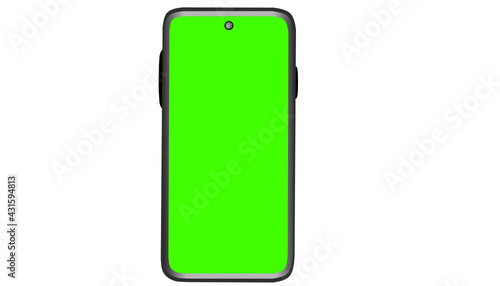 Vector green screen mobile phone mockup