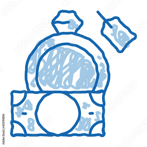 delivery of precious ring to pawnshop doodle icon hand drawn illustration
