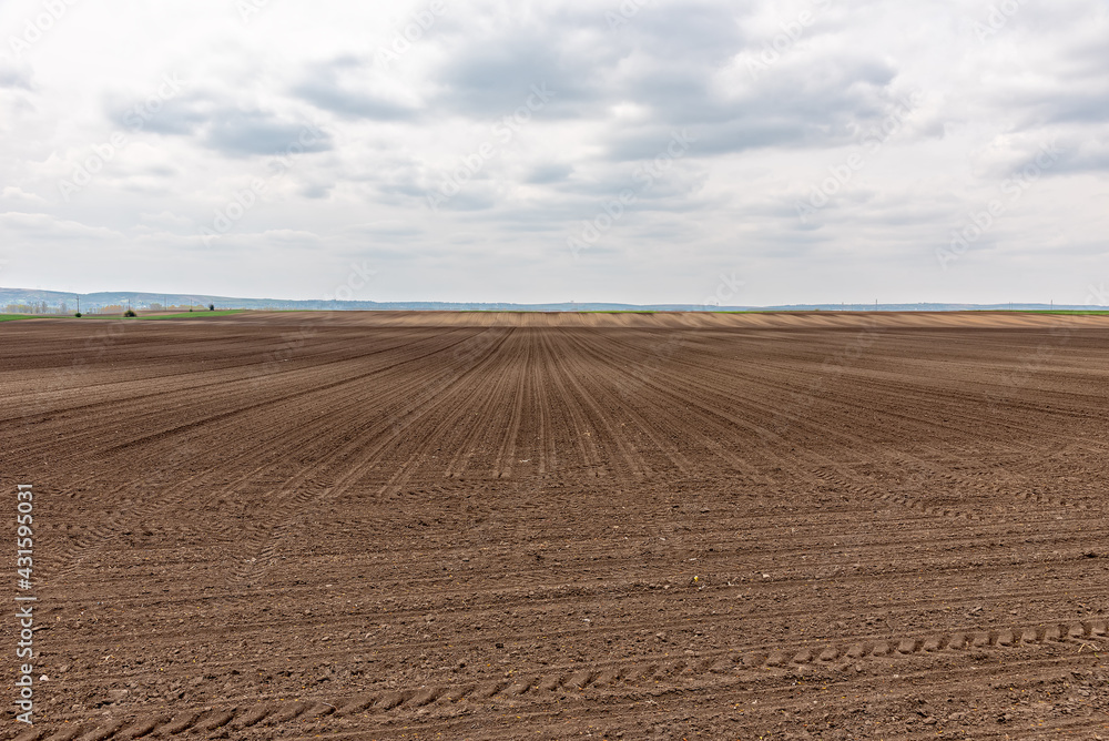 Agricultural field ready for sowing. Agricultural field, ploughed field, farming backgrounds.