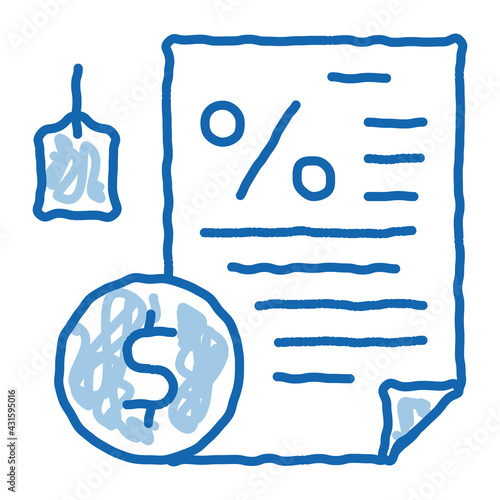 contract pawnshop document doodle icon hand drawn illustration