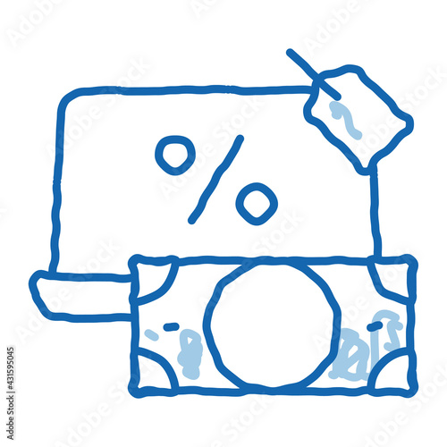 give laptop to pawnshop doodle icon hand drawn illustration