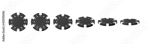 Gambling game, casino 3d chips. Rotating poker chips