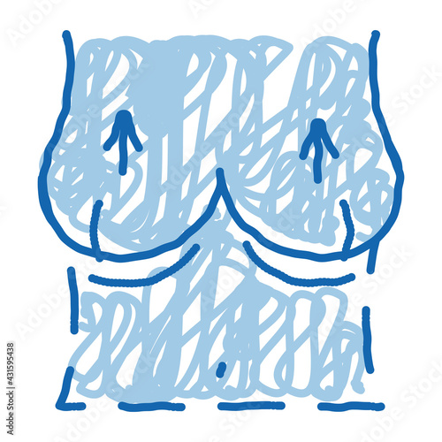 breast lift doodle icon hand drawn illustration