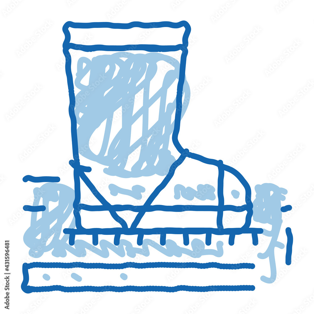 aeration ground with boot doodle icon hand drawn illustration aeration ground with boot doodle icon hand drawn illustration