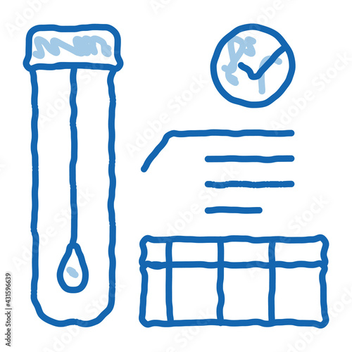 affirmative test tube material results doodle icon hand drawn illustration