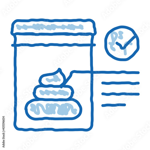 feces in vitro test doodle icon hand drawn illustration