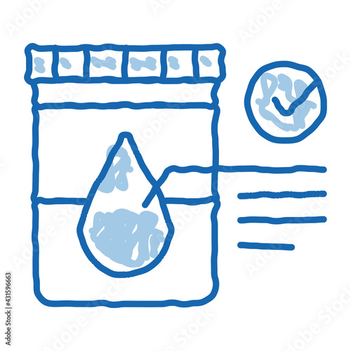 regular urine test in vitro doodle icon hand drawn illustration