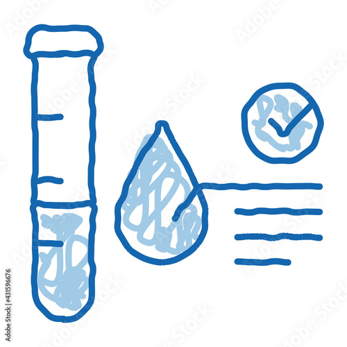 blood in vitro good results doodle icon hand drawn illustration