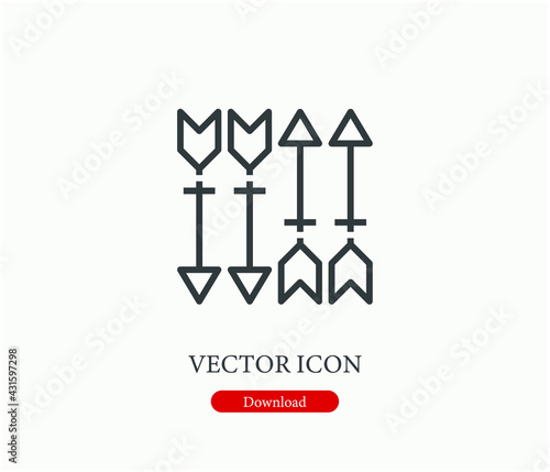 Arrows vector icon. Editable stroke. Linear style sign for use on web design and mobile apps, logo. Symbol illustration. Pixel vector graphics - Vector