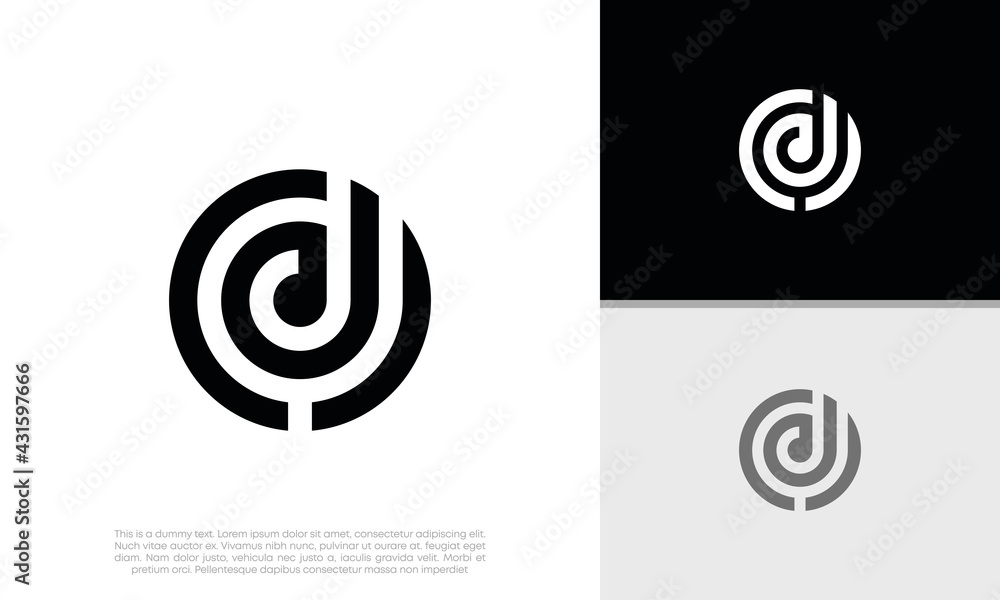 Disk Jockey logo design. Initial DJ Logo . Initial CDJ Logo. Creative typography treatment in black and white Disk Jockey logo design. Initial DJ Logo . Initial CDJ Logo. Creative typography treatment in black and white