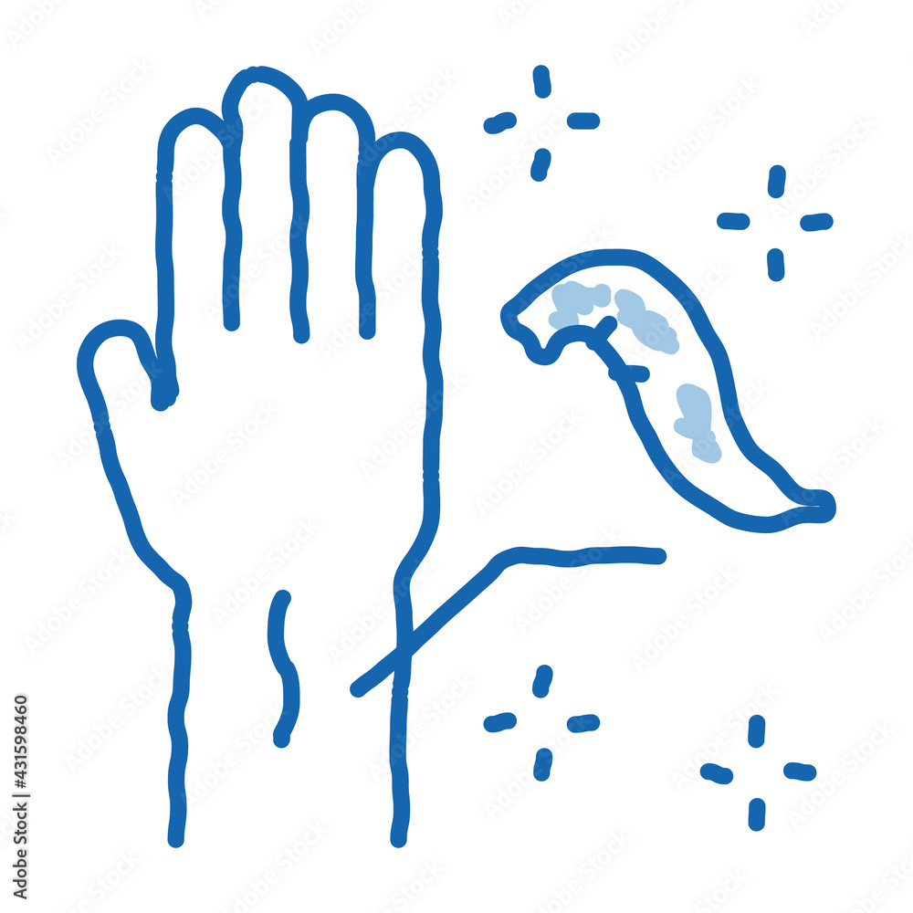 Obraz premium application of leeches on arm doodle icon hand drawn illustration