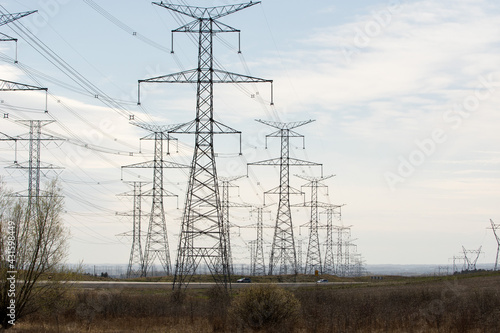 Electrical transmission tower lines.