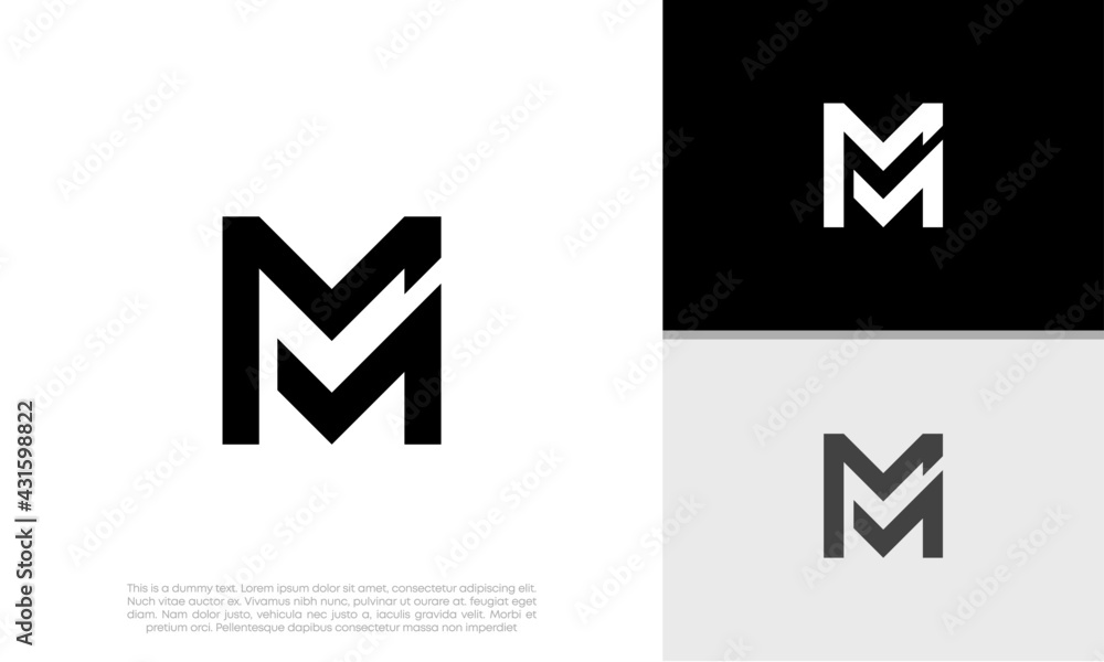 Initials M logo design. Initial Letter Logo.
Initials M logo design. Initial Letter Logo.