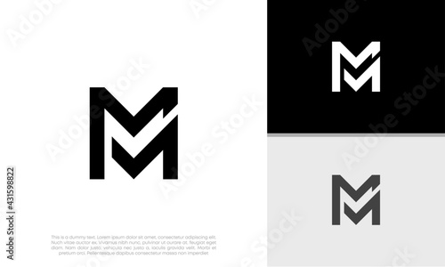 Initials M logo design. Initial Letter Logo.	
