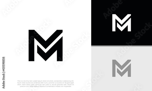 Initials M logo design. Initial Letter Logo.	
