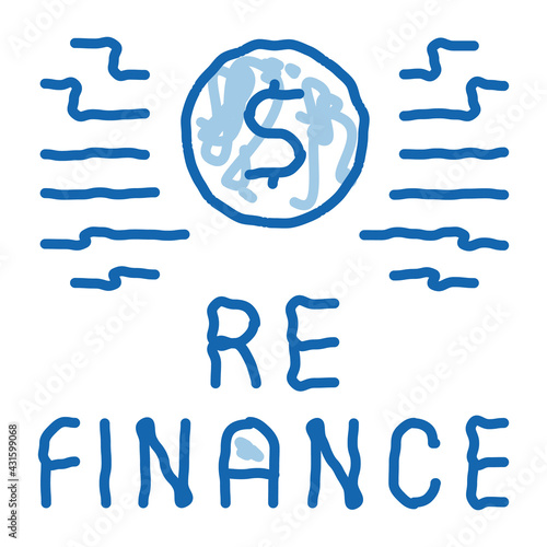refinancing sign doodle icon hand drawn illustration
