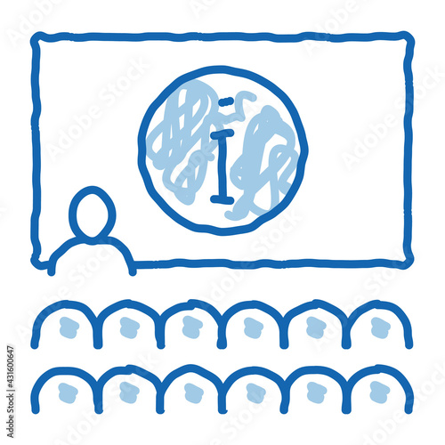 lector information blackboard doodle icon hand drawn illustration