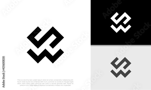 Initials SW. WS logo design. Initial Letter Logo. 