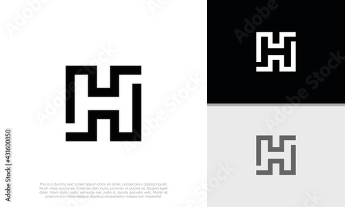 Initials H logo design. Initial Letter Logo.	