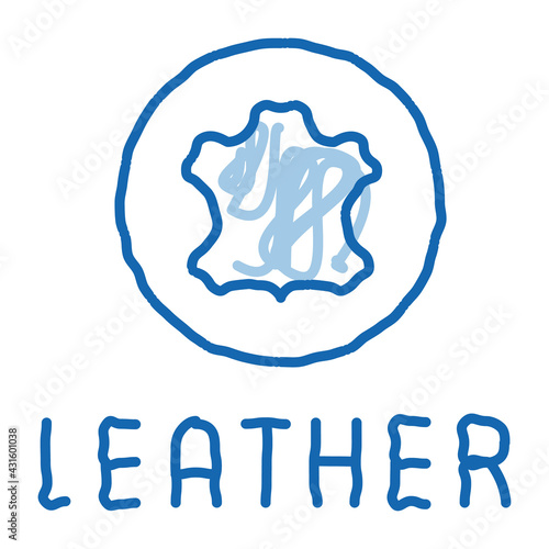 genuine leather label doodle icon hand drawn illustration