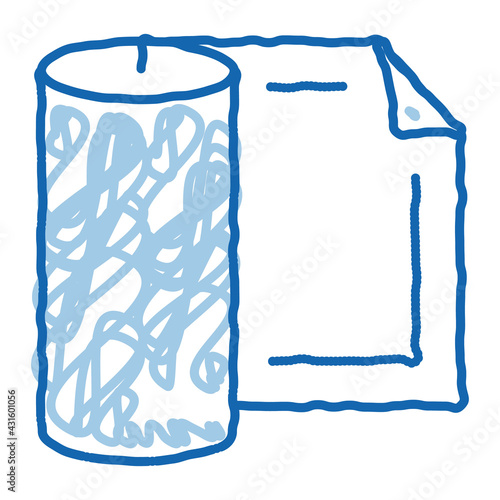 leather textile roll doodle icon hand drawn illustration