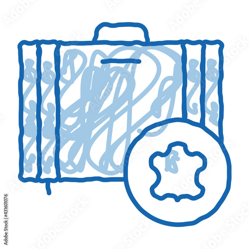 leather luggage doodle icon hand drawn illustration