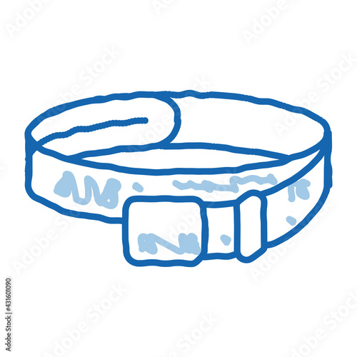 leather belt doodle icon hand drawn illustration