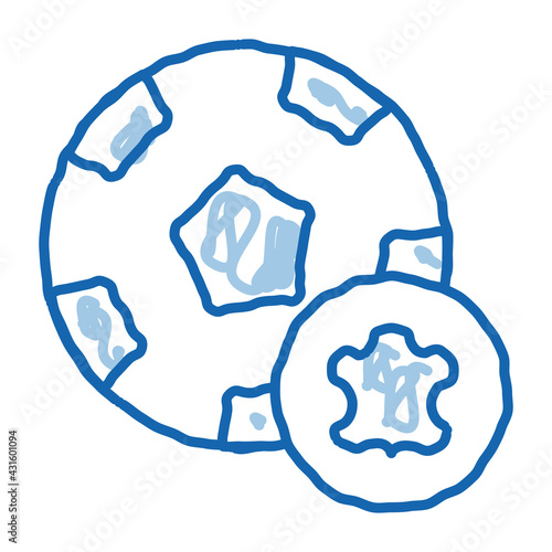 leather soccer ball doodle icon hand drawn illustration