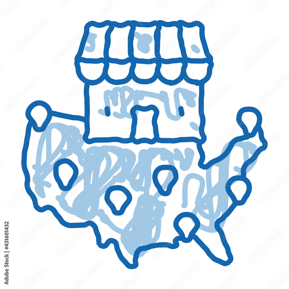 franchise country location doodle icon hand drawn illustration franchise country location doodle icon hand drawn illustration