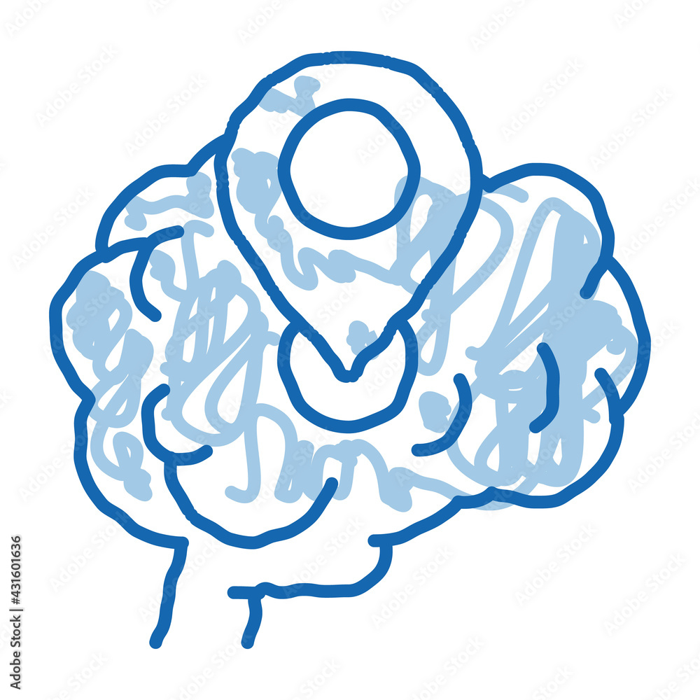 dementia brain location gps sign doodle icon hand drawn illustration dementia brain location gps sign doodle icon hand drawn illustration