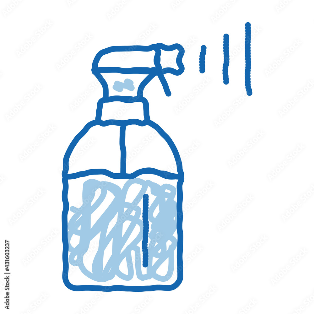 Obraz premium spray bottle doodle icon hand drawn illustration