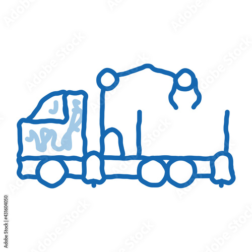 manipulator truck doodle icon hand drawn illustration
