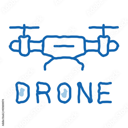 drone fly toy machine doodle icon hand drawn illustration