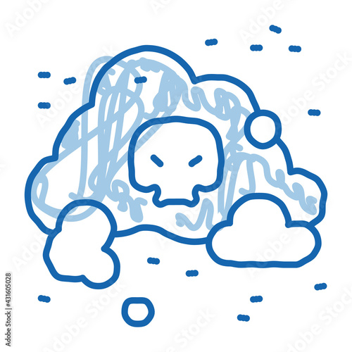 smell odor smoke doodle icon hand drawn illustration