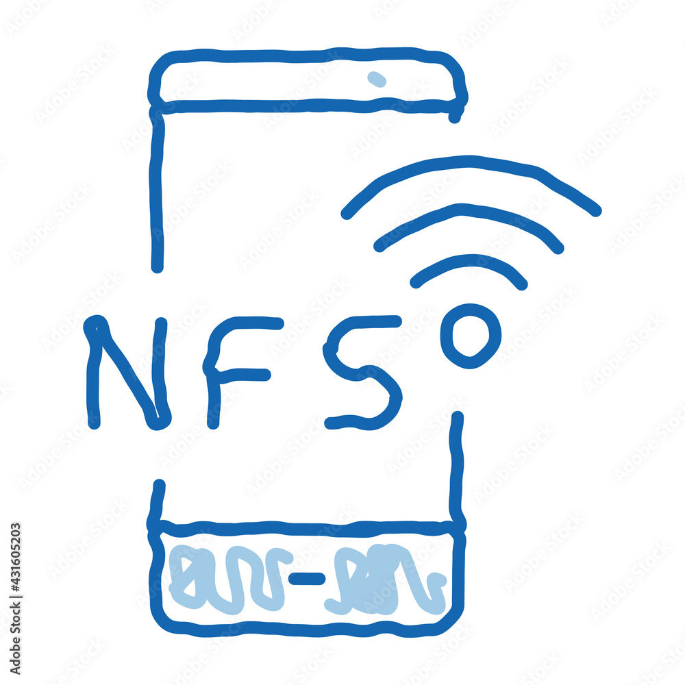 smartphone nfc payment app doodle icon hand drawn illustration smartphone nfc payment app doodle icon hand drawn illustration