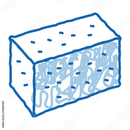 soy tofu doodle icon hand drawn illustration
