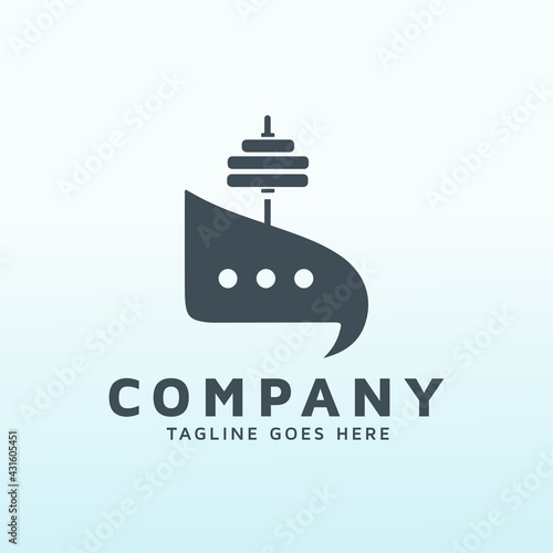 speech for good fitness icon vector logo design