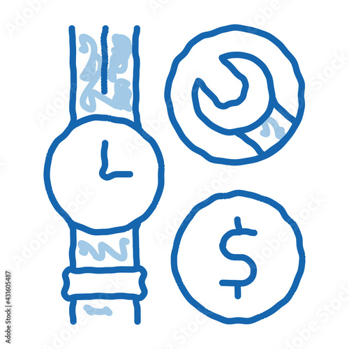 Wallpaper Mural watch repair cost doodle icon hand drawn illustration Torontodigital.ca