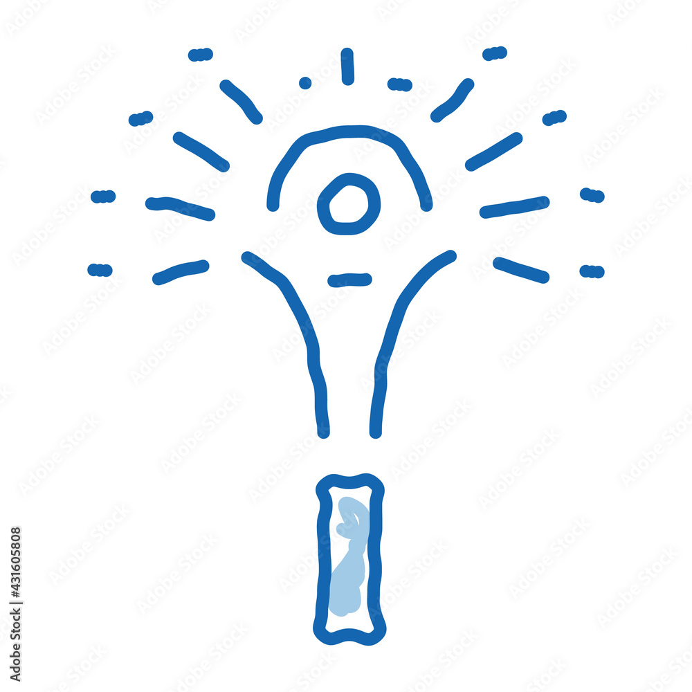 Obraz premium sparkling firework doodle icon hand drawn illustration
