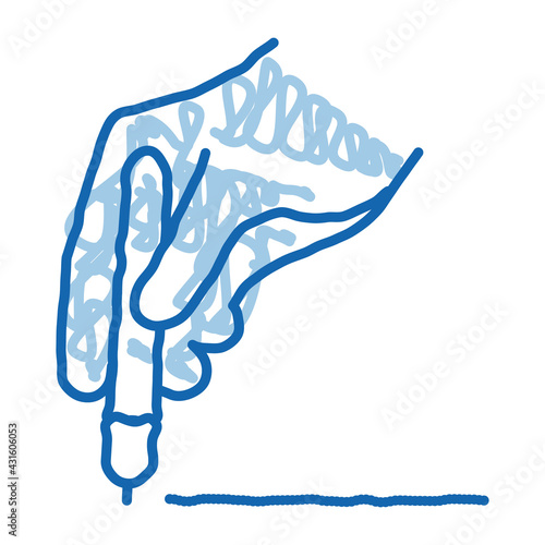 surgeon marks site of incision doodle icon hand drawn illustration