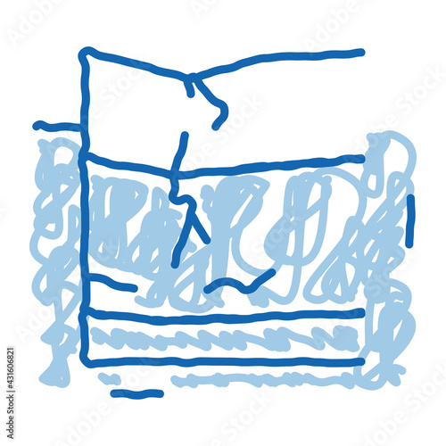 cracked foundation doodle icon hand drawn illustration