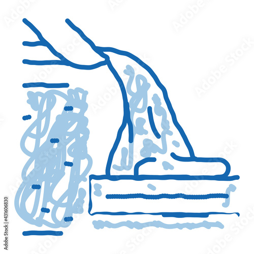 foundation pouring doodle icon hand drawn illustration