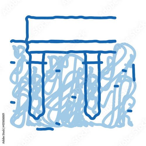 pile foundation doodle icon hand drawn illustration