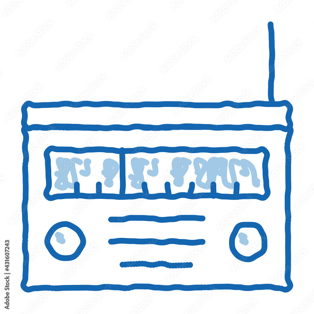 radio gadget doodle icon hand drawn illustration radio gadget doodle icon hand drawn illustration
