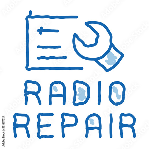 radio repair doodle icon hand drawn illustration photo