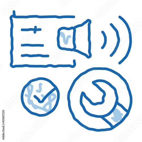 fixed radio sound doodle icon hand drawn illustration