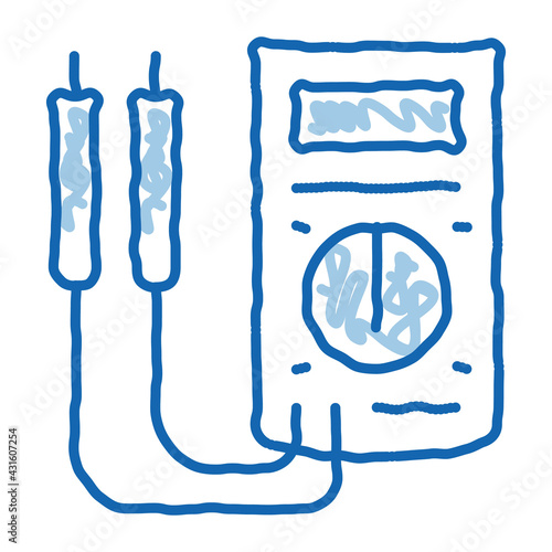 ammeter tool doodle icon hand drawn illustration