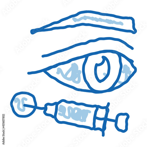 eyelid surgery anesthesia doodle icon hand drawn illustration