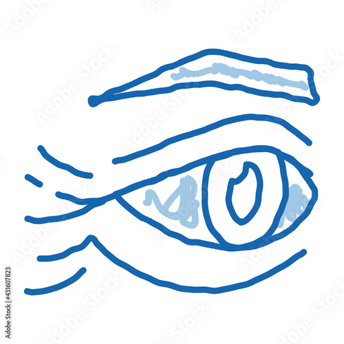 eyelid wrinkles doodle icon hand drawn illustration