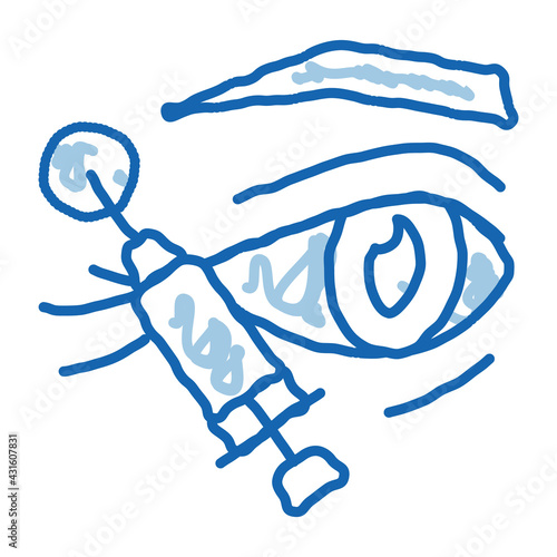 eyelid surgery local anesthesia doodle icon hand drawn illustration